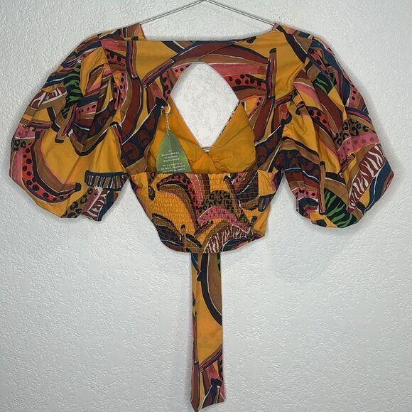NWT Farm Rio Multi Banana Cropped Blouse Small - Picture 5 of 12